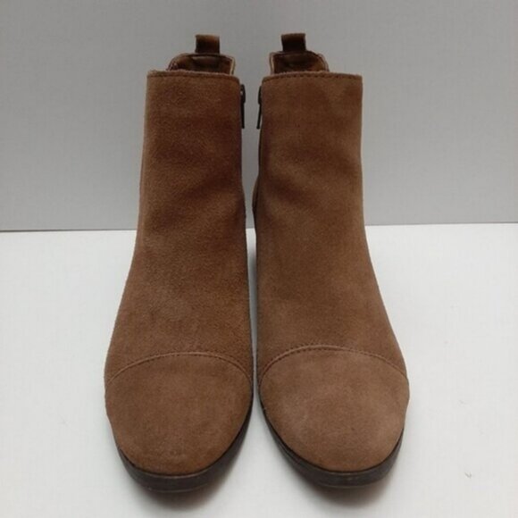 G. H. BASS Chance Genuine Suede Ankle Boots Low Heel Side Zippers Tan Brown Sz 8 - Picture 5 of 16